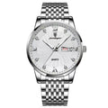 Relógio Luxo Sport - Aço Inoxidável Branco/Prata 