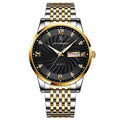 Relógio Luxo Sport - Aço Inoxidável Preto/Dourado 