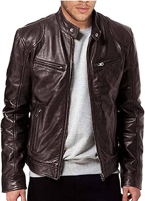 Jaqueta Maverick de Couro Masculina - Burn Ofertas