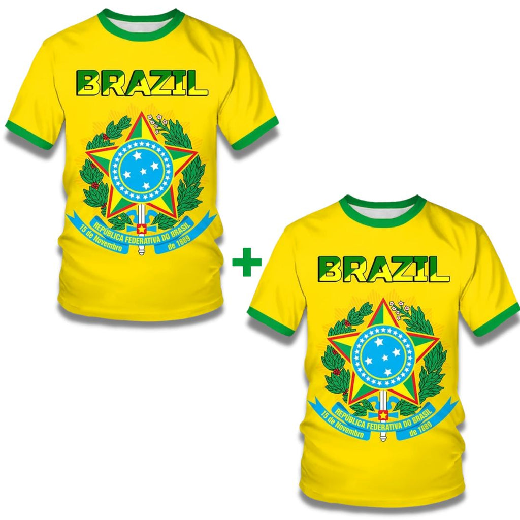 Camiseta Patriota Brasil Verde e Amarelo Street Wear Style-Di Nuevo