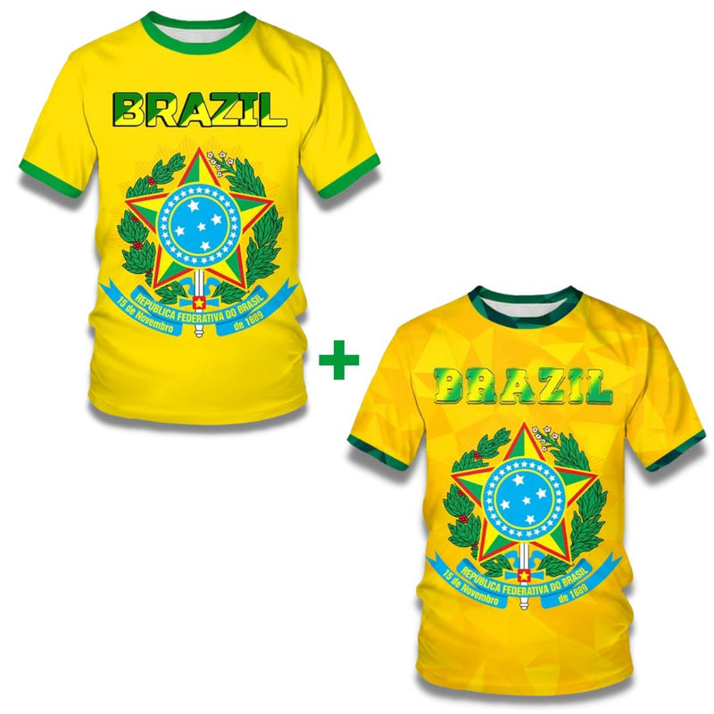 Camisetas Brasil Patriota 2022 - Compre 1 e Leve 2 Amarela + Gold PP - Burn Ofertas