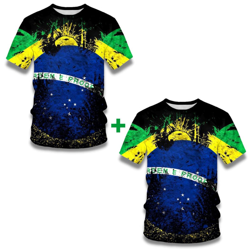 Camisetas Brasil Patriota 2022 - Compre 1 e Leve 2 Preta + Preta PP - Burn Ofertas