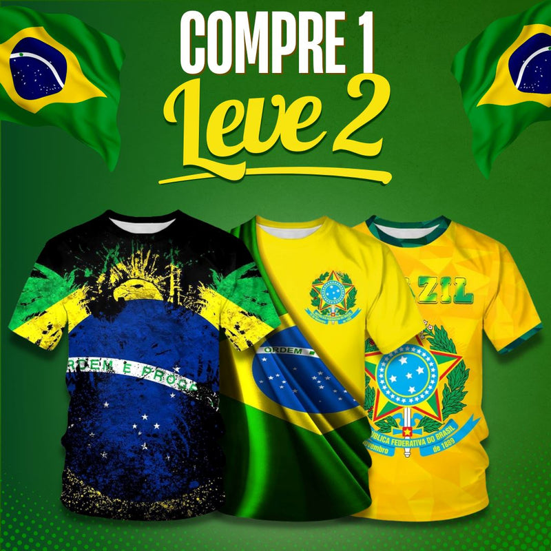 Compre 1 e Leve 2 - Camisetas Brasil Modelo 2022 Original - Burn Ofertas