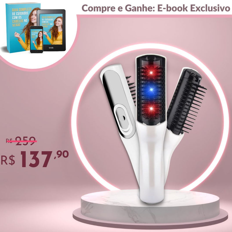 Escova Laser 2 em 1 de Crescimento Capilar - NewHair® + E-Book Exclusivo - Burn Ofertas